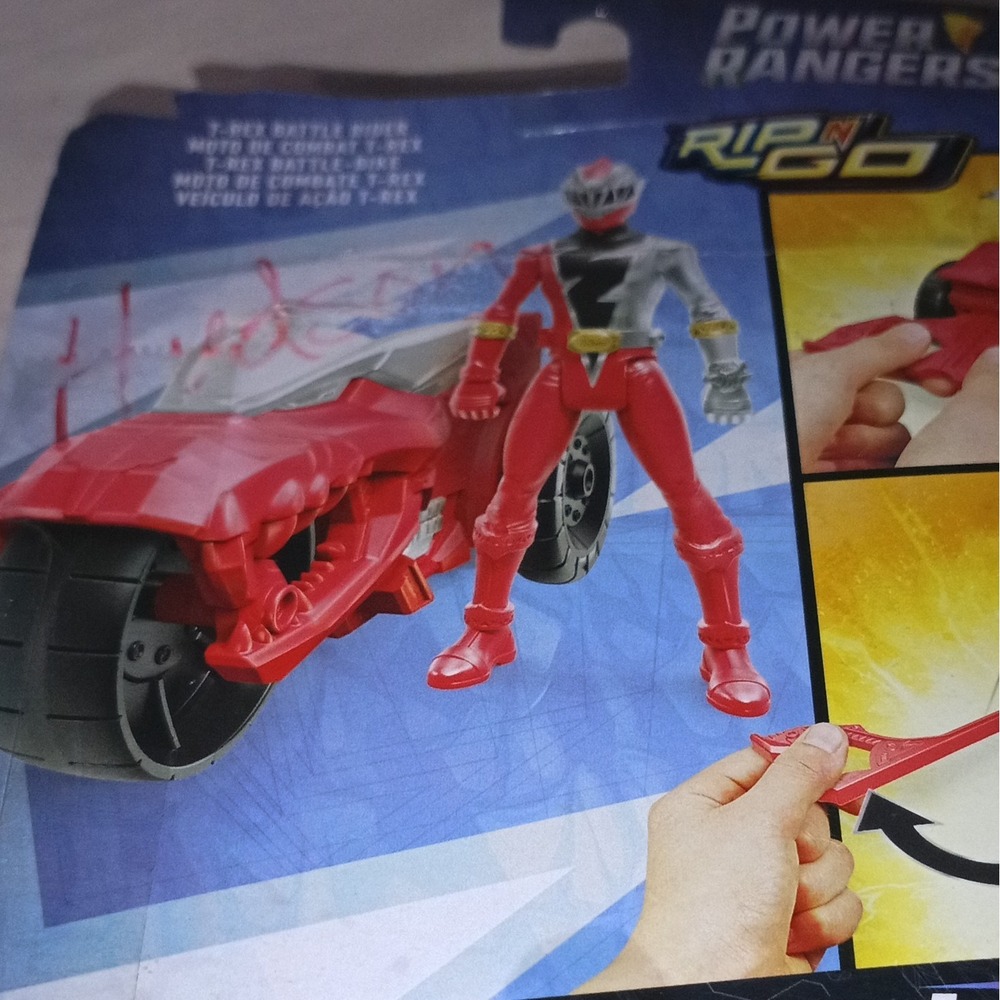 Power Rangers Dino Fury Rip N Go T-Rex Battle Rider & Red Ranger Set Hasbro - Picture 6 of 6